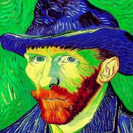 Prompt: Portrait of Jerma smiling, Vincent van Gogh painting