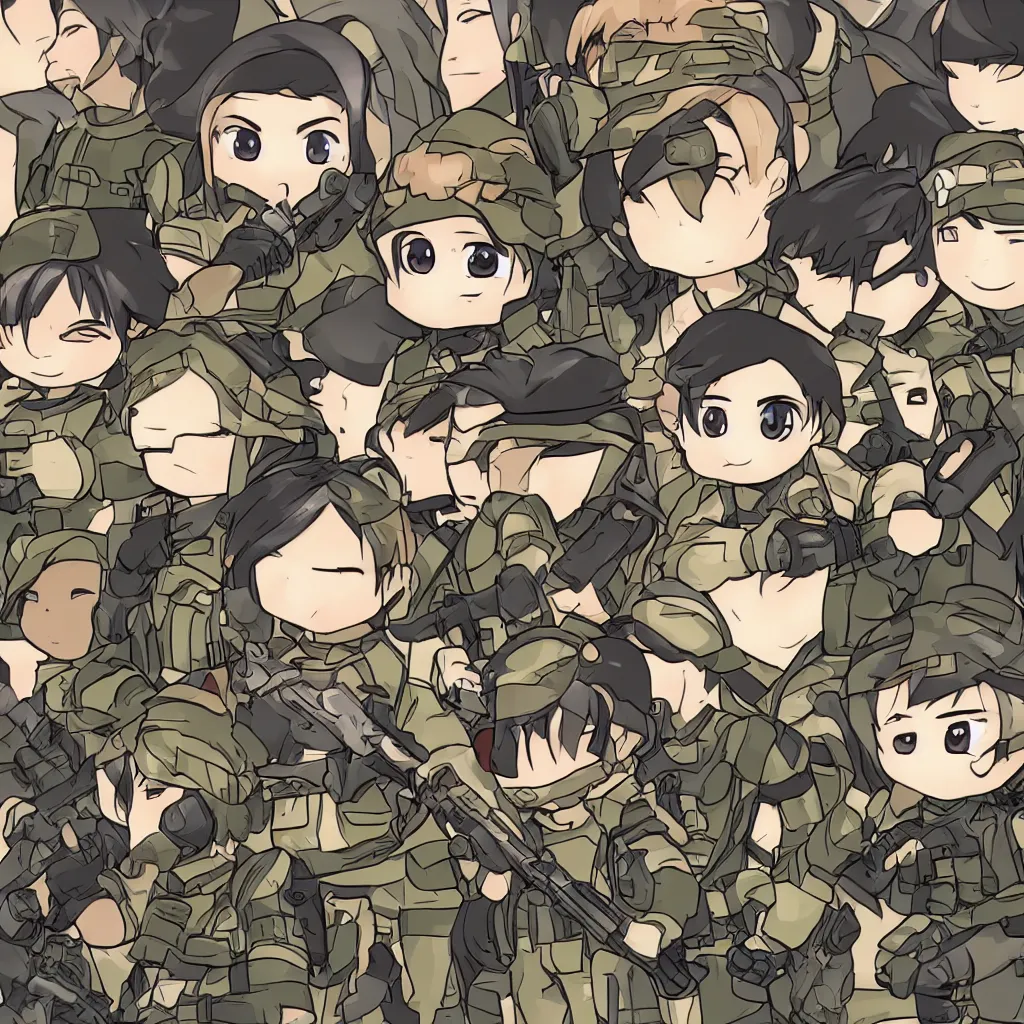 Image similar to chibi anime solider