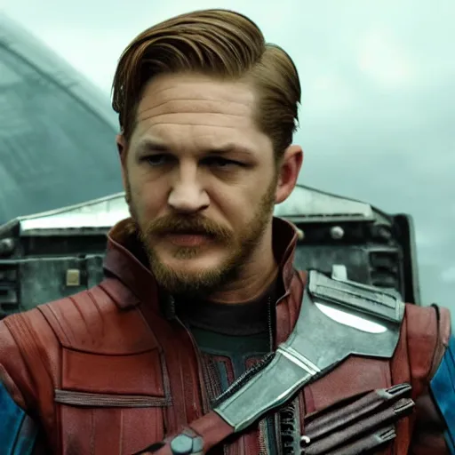 Image similar to tom hardy as star-lord from guardians of the galaxy (2014)