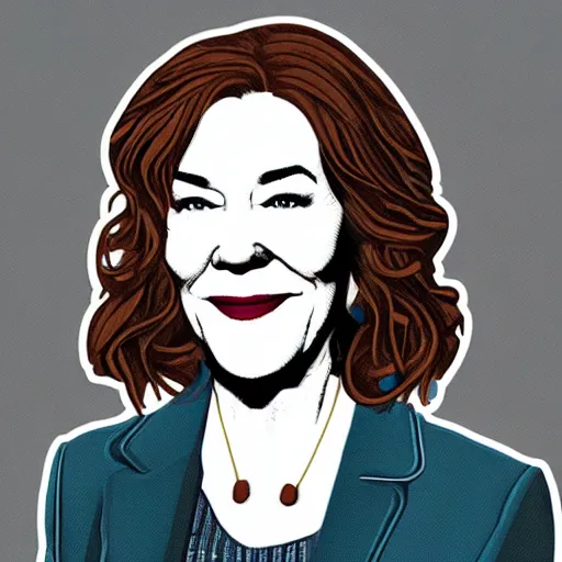 Image similar to schitts creek catherine o'hara as moira, sticker - art, svg vector, adobe - illustrator