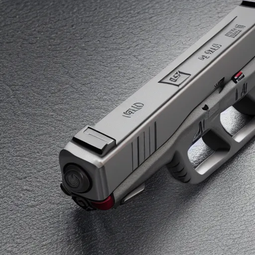 Image similar to A long shot Octane render of a Glock 18, 4k, ultra HD