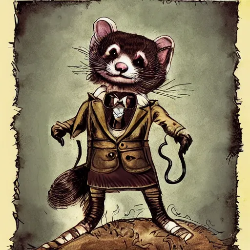 Image similar to steampunk ferret in tophet art