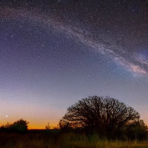 Prompt: a starlink satellite constellation flying over a starry sky with the milky way in the background, photography, beautiful, timelapse, astronomy