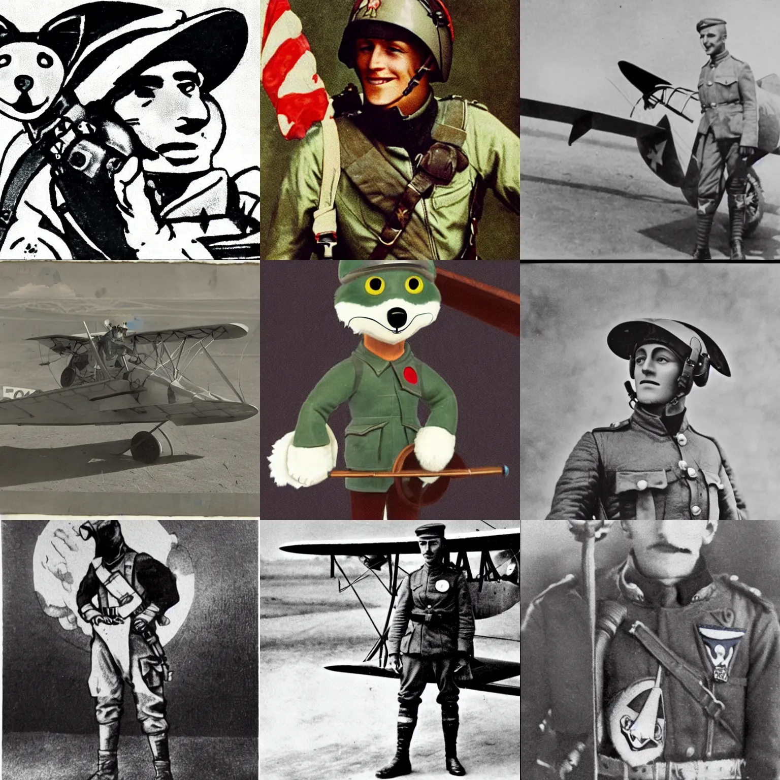 Prompt: Fox McCloud, WW1 flying ace