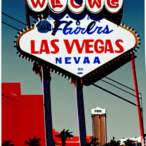 Prompt: a screen print of a photo of las vegas in style of andy warhol