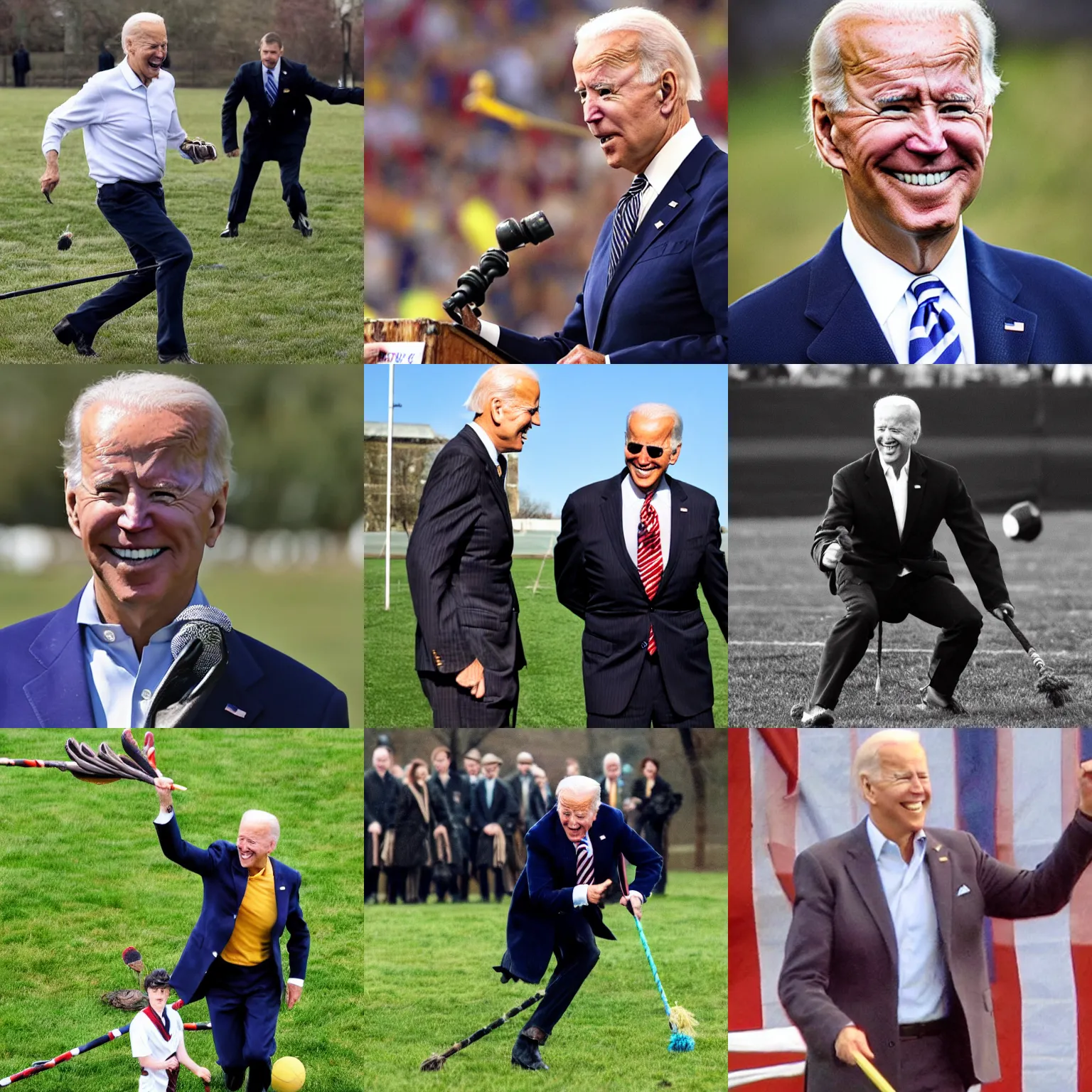 Prompt: Joe Biden playing Quidditch