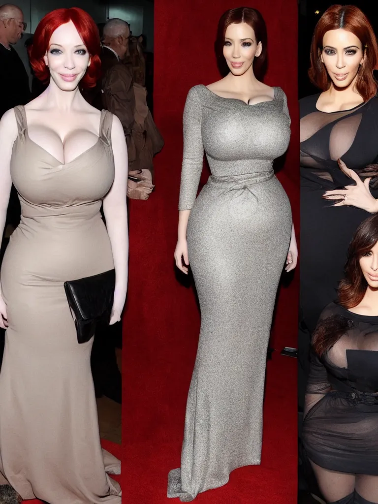 Image similar to christina hendricks kim kardashian