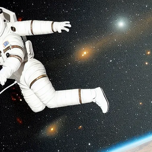 Prompt: astronaut being nto a black hole