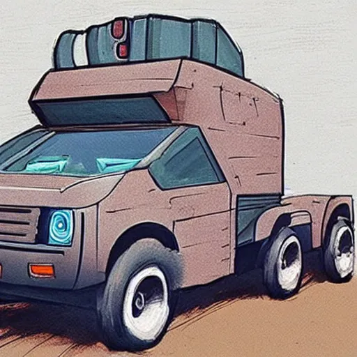 Prompt: concept art of hamster-truck