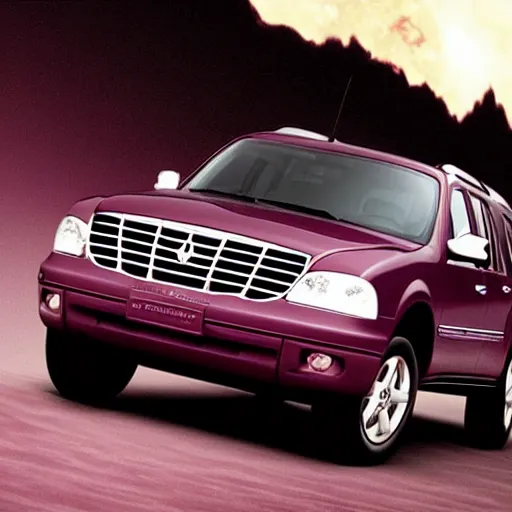 Prompt: a burgundy 2 0 0 3 mercury mountaineer flying through space, amazing detail, photorealistic, space photography, award - winning,