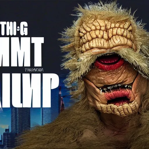 Prompt: donald trump as the thing from fantasic 4