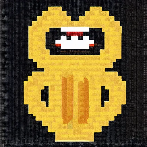 Image similar to pixel art of a single french fry