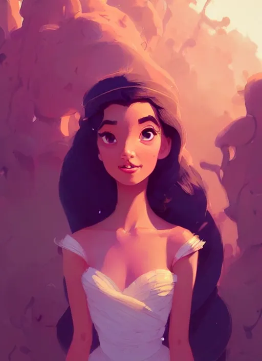 Image similar to highly detailed portrait of disney's princess yasmine, magnificent, photographic realistic background, by atey ghailan, by greg rutkowski, by greg tocchini, by james gilleard, by joe fenton, by kaethe butcher, trending on instagram, award winning details