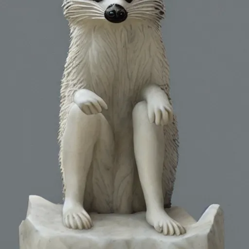 Image similar to Marble statue of a Raccoon