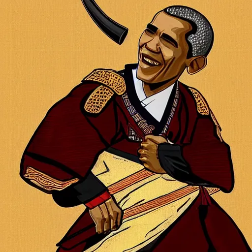 Image similar to obama as a samurai