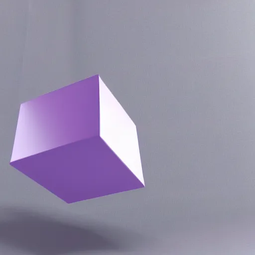 Prompt: 3d render of a white cube in a purple metallic room