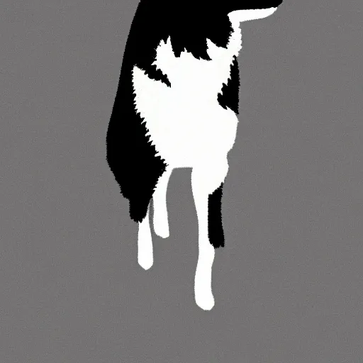 Prompt: silhouette of a shetland sheepdog, minimalist, vectorial art, gradient black to violet, trending on artstation