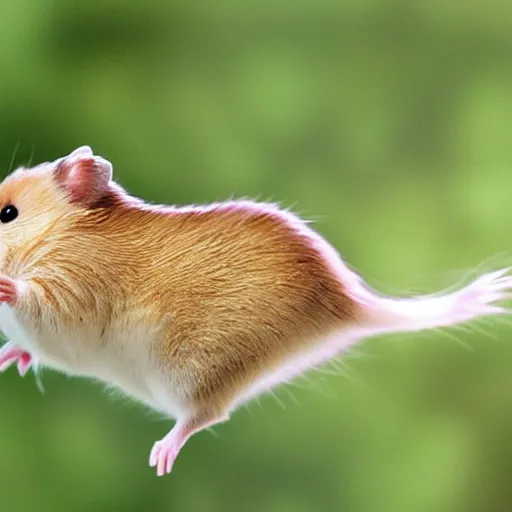 Prompt: hamster flying at the speed of light, realistic, national geographic