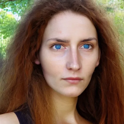 Prompt: a high detailed face close up of a mid-30s Slovenian female