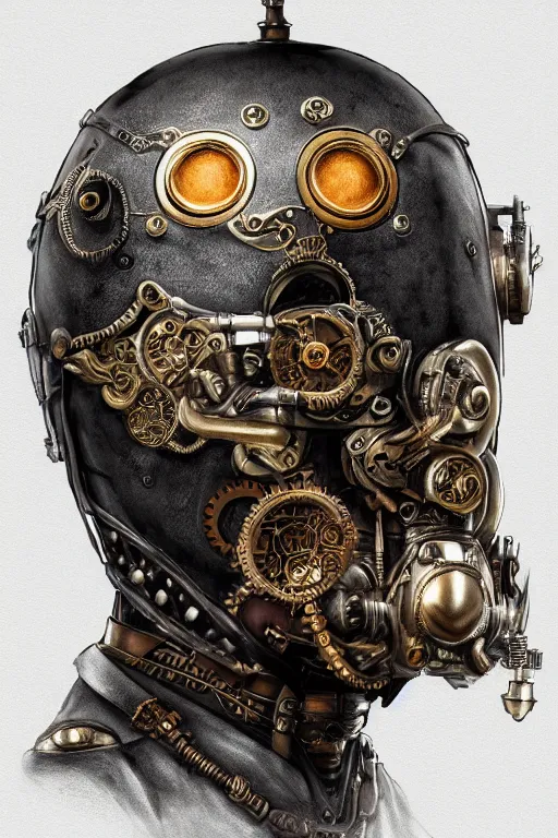 Image similar to steampunk helmet fantasy art mask robot ninja stylized digital illustration sharp focus, elegant intricate digital painting artstation concept art global illumination ray tracing advanced technology chaykin howard and campionpascale and cooke darwyn and davis jack