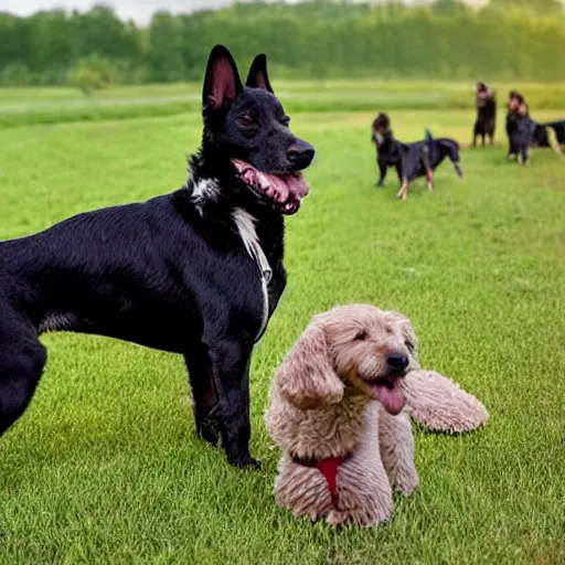 Prompt: the disgusting pesky dogs with the infinite flash of grass