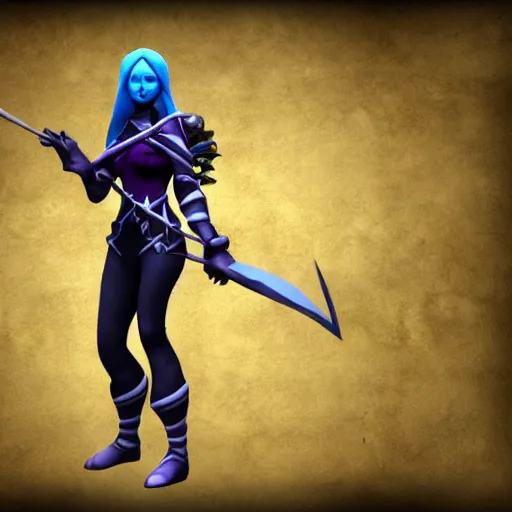 Image similar to drow ranger, dota 2, 3 d model