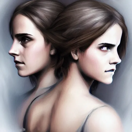 Prompt: Emma Watson, Charlie Bowater art style, digital fantasy portrait