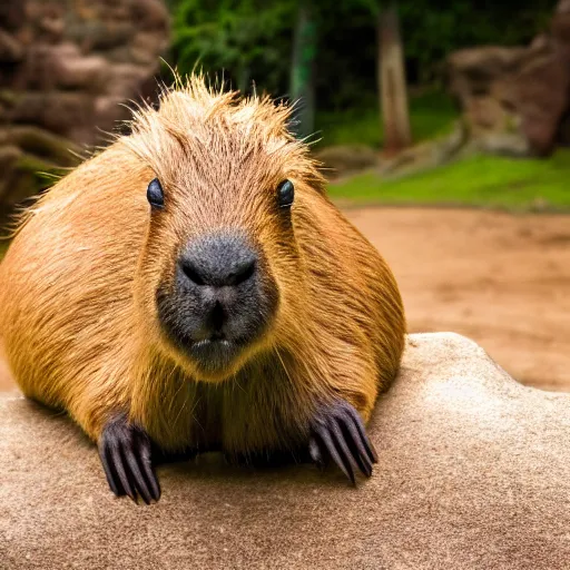 Prompt: a photo of a capybara, ultra high, 8 k, nature lighting.