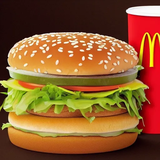 Image similar to what a McDonalds big mac looks like in the future