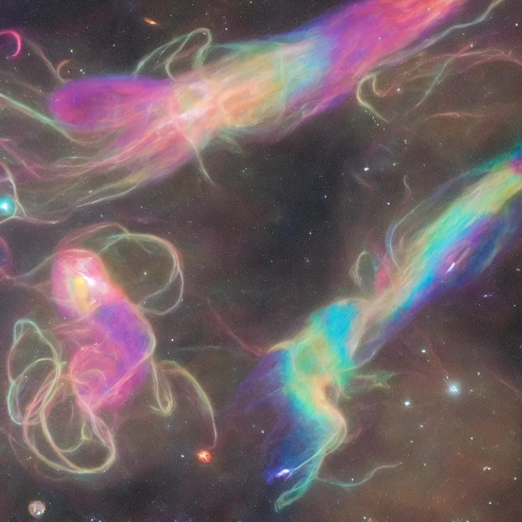 Image similar to rainbow cosmic squid