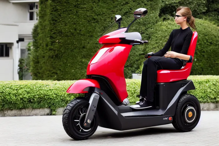 Image similar to a mobility scooter designed by ferrari