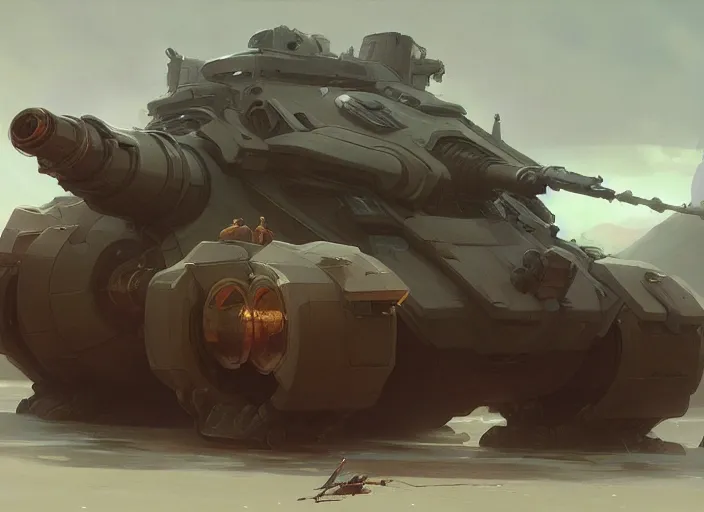 Prompt: a giant tank in the format of a bear with a giant cannon in his back, exoskeleton, technology, elegant, highly detailed, digital painting, artstation, concept art, smooth, sharp focus, illustration, art by krenz cushart and artem, demura and alphonse mucha
