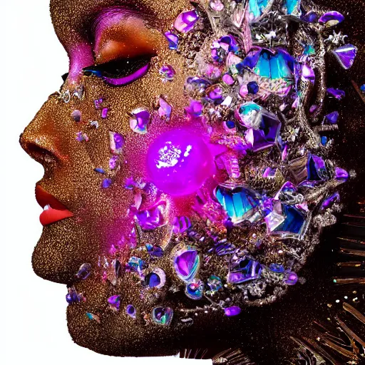 Image similar to queen of crystals, 4 k, intricate, jaw dropping, gorgeous, surreal, octane render