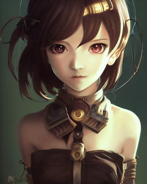 Prompt: portrait Anime Girl steampunk cute-fine-face, pretty face, realistic shaded Perfect face, fine details. Anime. Bioshock steampunk realistic shaded lighting by katsuhiro otomo ghost-in-the-shell, magali villeneuve, artgerm, rutkowski Jeremy Lipkin and Giuseppe Dangelico Pino and Michael Garmash and Rob Rey