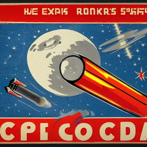 Prompt: posters of a communist space x, flat 2d, propaganda, rockets