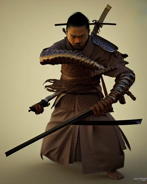 Image similar to Samurai with Katana, (((artstation, concept art, smooth, sharp focus, artgerm, Tomasz Alen Kopera, Peter Mohrbacher, donato giancola, Joseph Christian Leyendecker, WLOP, Boris Vallejo))), octane render, unreal engine, 3d render, , octane render, nvidia raytracing demo, grainy, muted