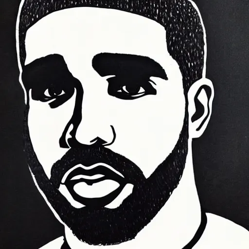 Image similar to black marker drawing of drake