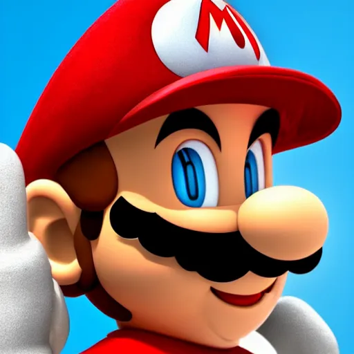 Prompt: super mario in real life, hyper - real, portrait of a human known as mario