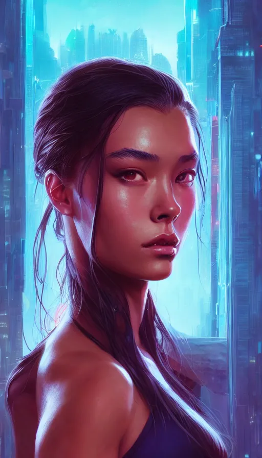 Image similar to altered carbon, madison beer girl portrait, made by stanley artgerm lau, wlop, rossdraws, james jean, andrei riabovitchev, marc simonetti, yoshitaka amano, beksinski artstation, cgsociety