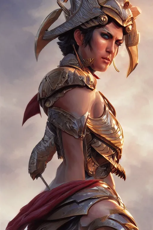 Image similar to amazon valkyrie athena, d & d, fantasy, portrait, highly detailed, headshot, digital painting, trending on artstation, concept art, sharp focus, illustration, art by artgerm and greg rutkowski and magali villeneuve