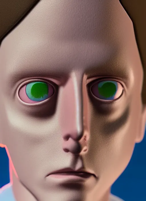 Image similar to teenage morty from rick and morty closeup photograph dslr photorealistic, studio lighting, ektachrome, detailed, intricate, face detail