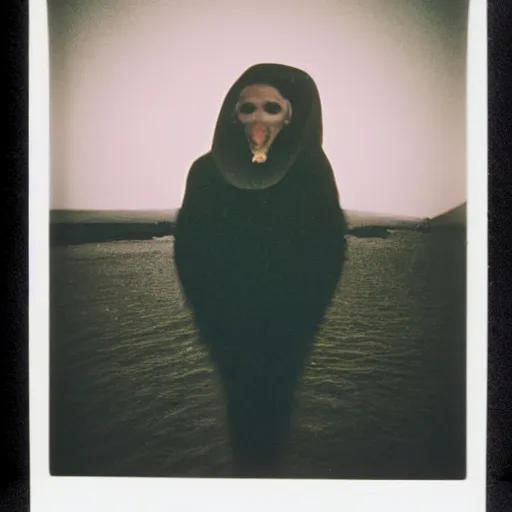 Prompt: polaroid of squid-like ithilid face shot by Tarkovsky