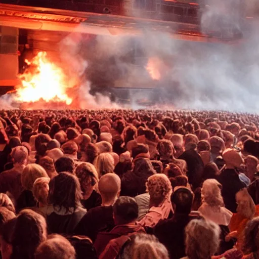 Image similar to crowded theater on fire