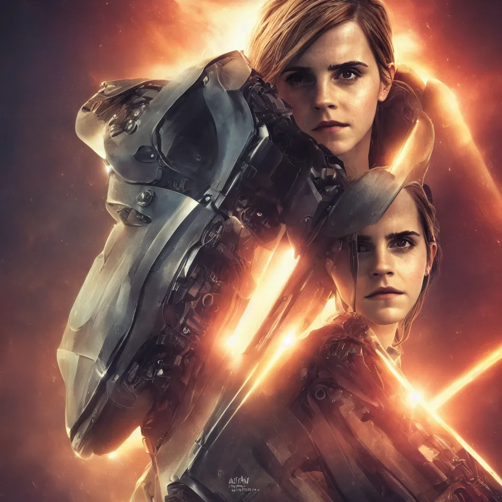 Image similar to portrait Emma Watson mecha astronaut open helmet bladerunner 2049 dune award winning cinematic lighting