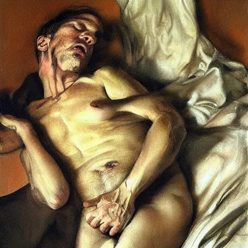 Image similar to shadowy by lucian freud, by serge marshennikov. a beautiful photograph of a snake eating its own tail that seems to go on forever.