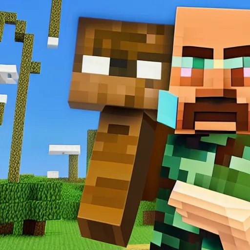 Prompt: walter white playing minecraft