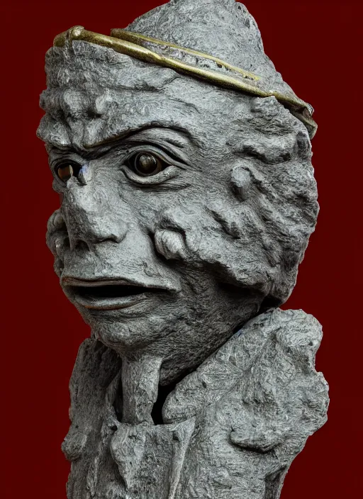 Image similar to a sculpture of a content moon man, by sergio bustamante, 8 k resolution