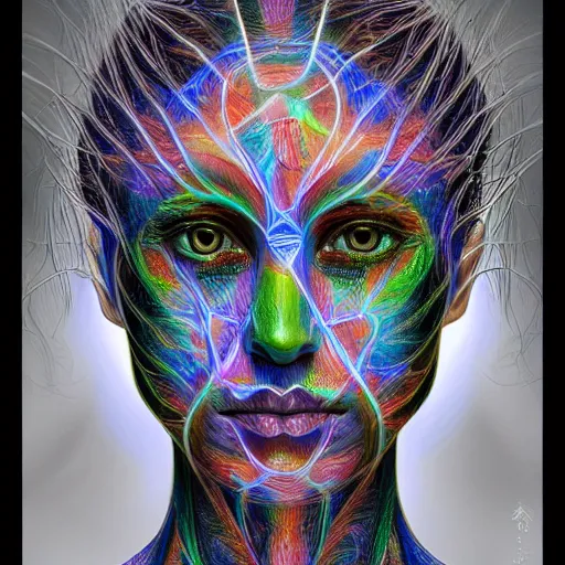 Prompt: cinematic realistic photo of slavik godess energy anatomy portrait in the style of Alex grey