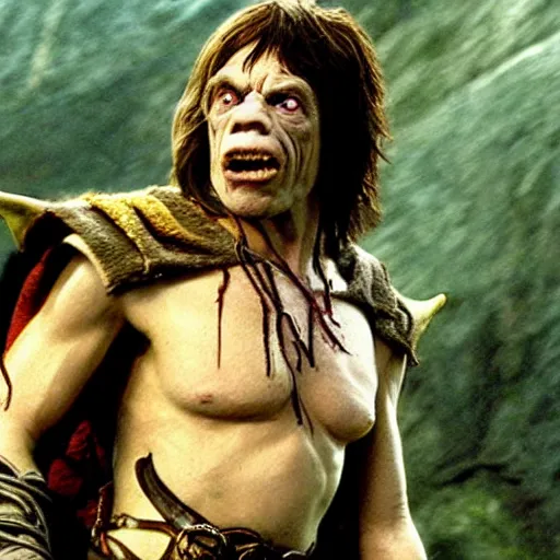 Image similar to Mick Jagger as an orc in Lord of The Rings 2001