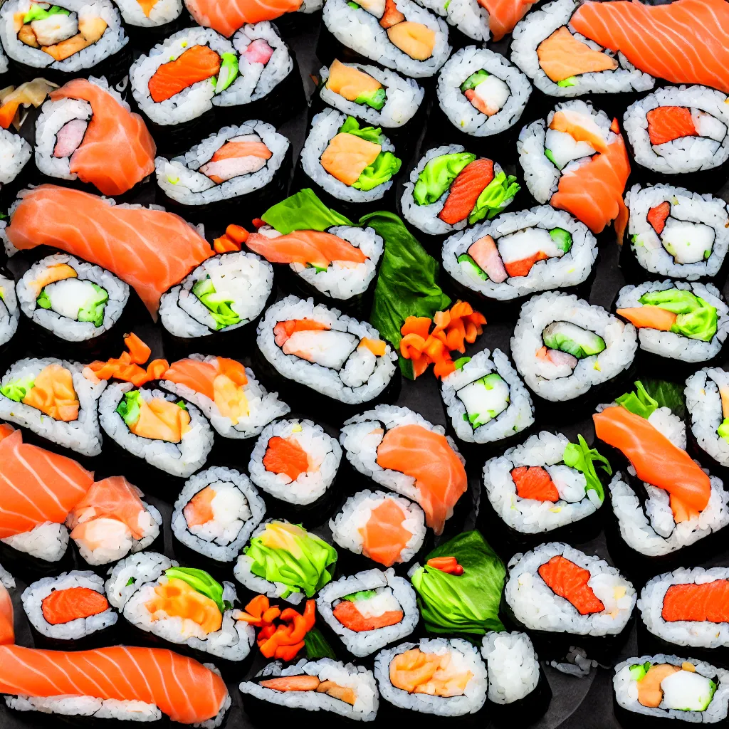 Prompt: sushi rolls, award winning food photography